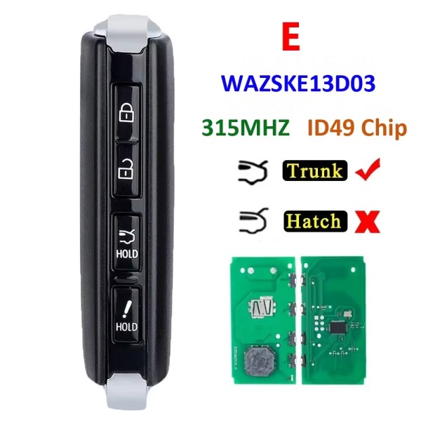 2019-2021 Mazda 6 / MX-5 / 4-Button Smart Key / PN: GDYL-67-5DY / WAZSKE13D03 (AFTERMARKET)